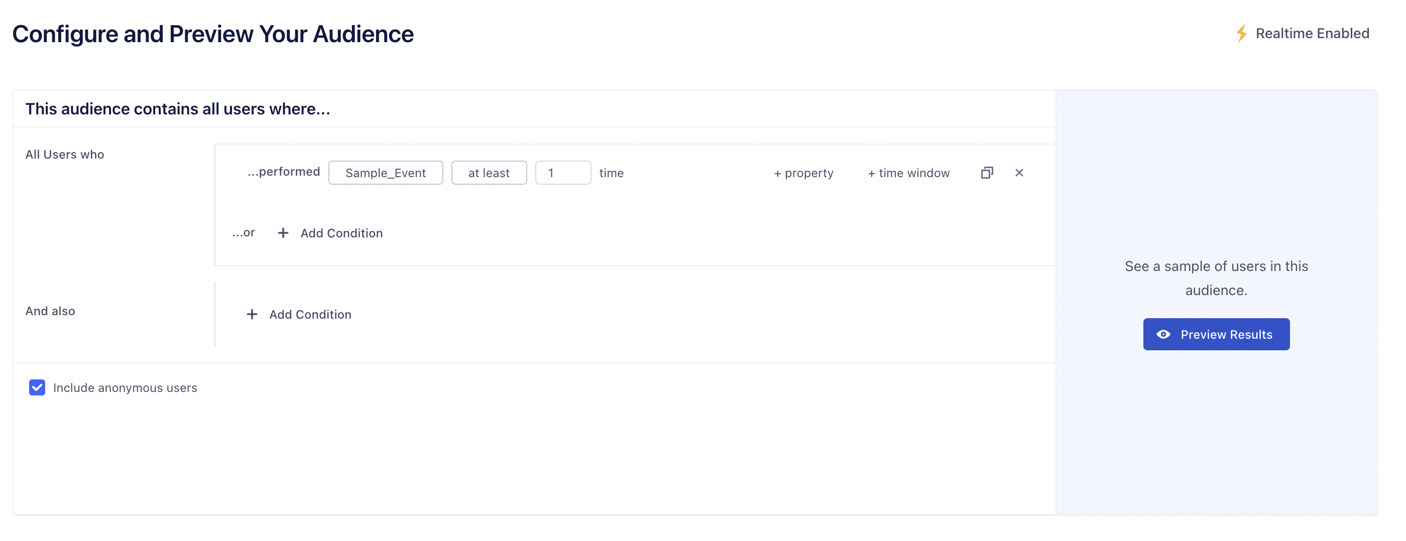 Screenshot Configure and Preview your Audience page